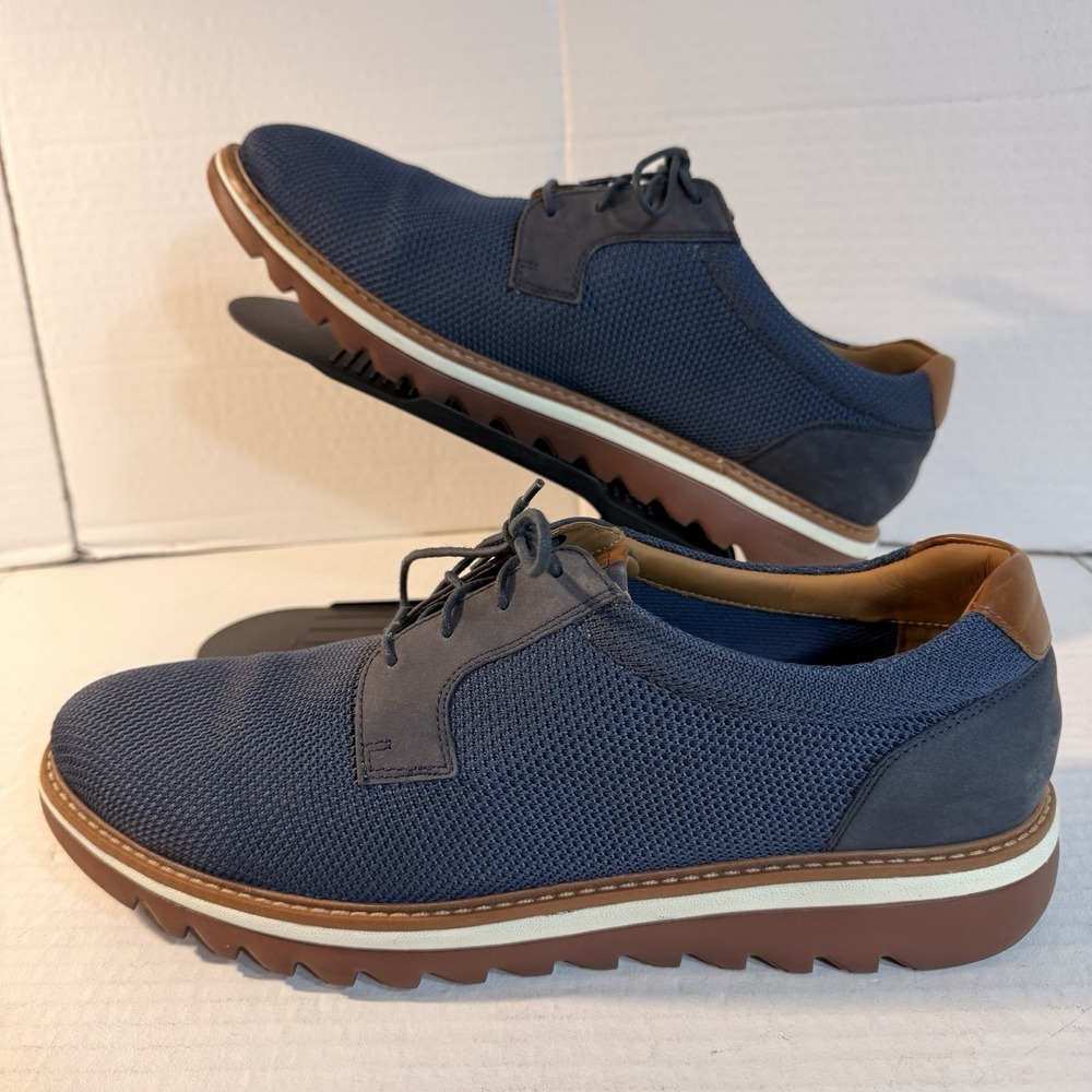 Johnston & Murphy Mens 13 Ralston Braydon Plain Toe Knit Lace-Up Oxford Tru Foam